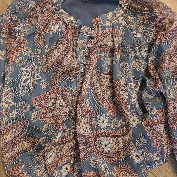 bishop + young Blue and Pink Paisley Blouse - Picture 4 of 7